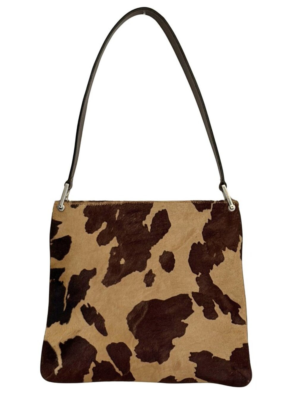 FENDI Vintage Ponyhair Cow Animal Print Shoulder Bag